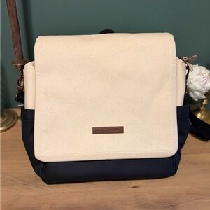 Petunia Pickle Bottom Boxy Backpack Diaper Bag Black And Canvas - Top Quality